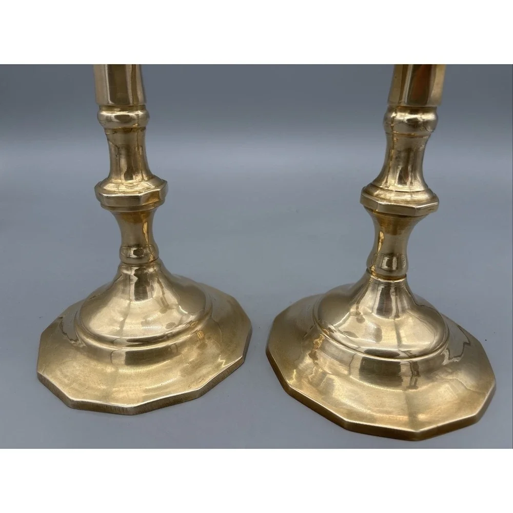 Vintage Antique Brass Candle Holders 12